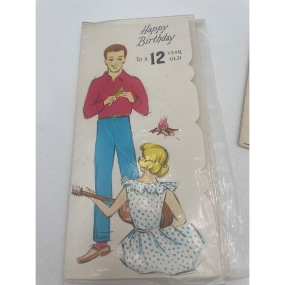 Vintage Lot of Birthday Baby Greeting Cards 12 Year Old Twins Packs of Invites - Picture 2 of 14